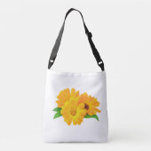 Geplande calendula bloemen crossbody tas (Achterkant)