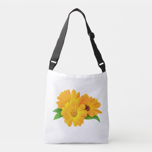 Geplande calendula bloemen crossbody tas (Voorkant)
