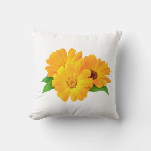 Geplande calendula bloemen kussen (Voorkant)