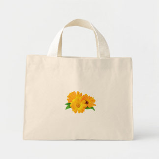 Geplande calendula bloemen mini tote bag