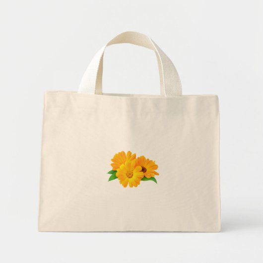 Geplande calendula bloemen mini tote bag (Voorkant)