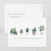 Geplande nieuwe routines die aankondiging verplaat briefkaart (Voorkant / Achterkant)