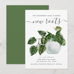 Geplande nieuwe Waterverf Plant van wortels Bewege Aankondiging