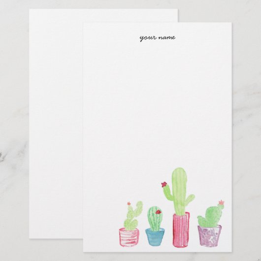 geplant cactus-Briefpapier Briefpapier (Voorkant / Achterkant)