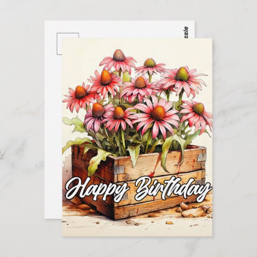  geplante asterbloemen briefkaart (Voorkant / Achterkant)