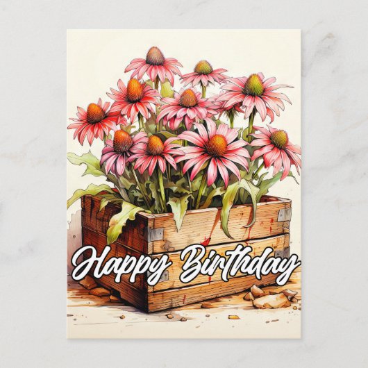  geplante asterbloemen briefkaart (Voorkant)