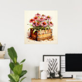 geplante asterbloemen poster (Thuiskantoor)