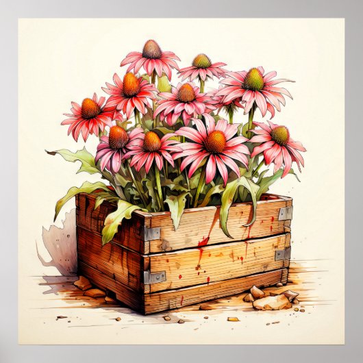 geplante asterbloemen poster (Voorkant)