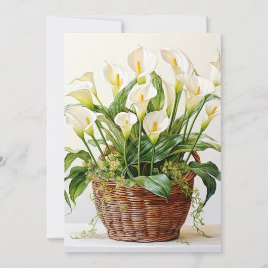 Geplante Calla Lily Bloemen Verjaardagsfeestje Kaart (Achterkant)