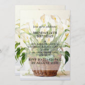 Geplante Calla Lily Bloemen Verjaardagsfeestje Kaart (Voorkant / Achterkant)