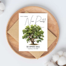 Geplante Nieuwe Wortels Adres Eik Aquarel Verhuize