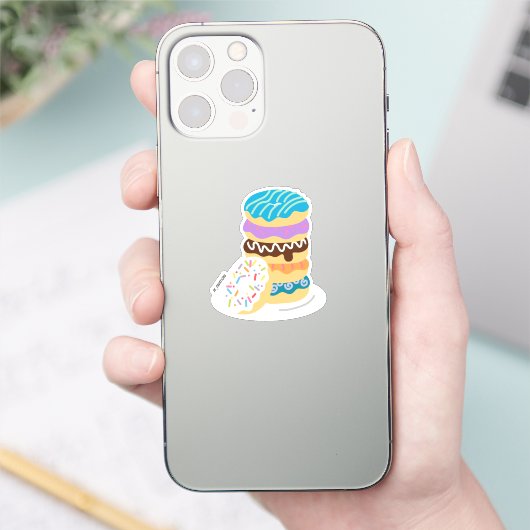 Geplateerde donut stack sticker (Telefoon)