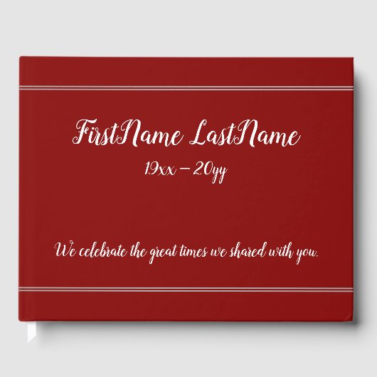 Gepleid, rouwend herinneringsboek gastenboek (Voorkant)