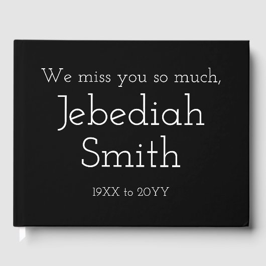 Geplein- en minimalistische Memorial Guestbook Gastenboek (Voorkant)