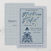 Geplepeerd dusty blue-party kaart (Voorkant / Achterkant)