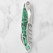 Geplette en overlappende groene acryltapecutouts kurkentrekker (Achterkant)