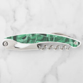 Geplette en overlappende groene acryltapecutouts kurkentrekker (Voorkant)