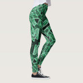 Geplette en overlappende groene acryltapecutouts leggings (Rechts)