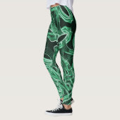 Geplette en overlappende groene acryltapecutouts leggings (Links)