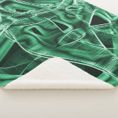 Geplette en overlappende groene acryltapecutouts sherpa deken (3/4)