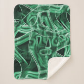 Geplette en overlappende groene acryltapecutouts sherpa deken (Voorkant)