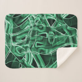 Geplette en overlappende groene acryltapecutouts sherpa deken