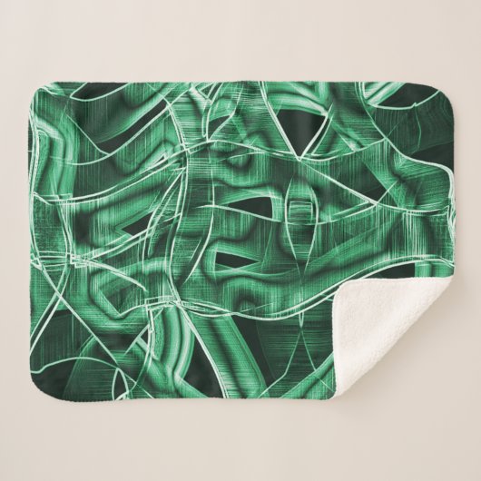 Geplette en overlappende groene acryltapecutouts sherpa deken (Voorkant (horizontaal))