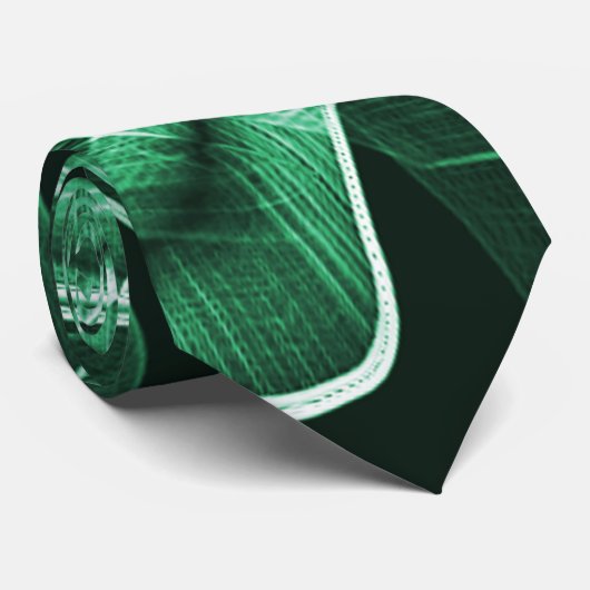 Geplette en overlappende groene acryltapecutouts stropdas (Opgerold)