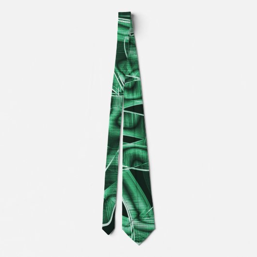 Geplette en overlappende groene acryltapecutouts stropdas (Achterkant)