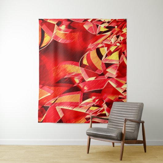 Geplette rode linten die beweging simuleren wandkleed (In situ)