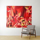 Geplette rode linten die beweging simuleren wandkleed (In Situ (horizontaal))