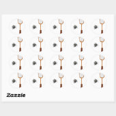 Geplette Vlieg en Vliegenklapper Dode Bug Humor Ronde Sticker (Vel)