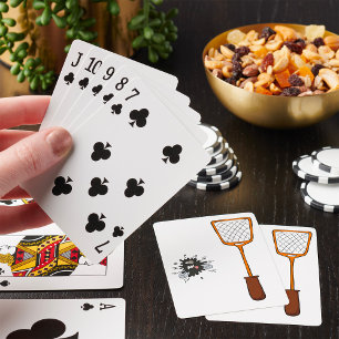 Geplette Vlieg en Vliegenmepper Dode Insect Humor Pokerkaarten