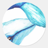 Geplette Walvis Ronde Sticker (Voorkant)