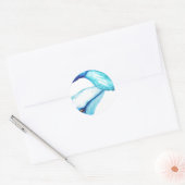 Geplette Walvis Ronde Sticker (Envelop)