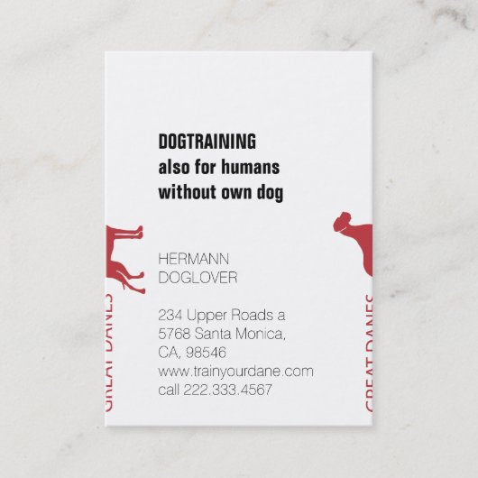 Geplitste Grote Denen Visitekaartje (Voorkant)