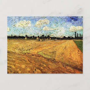 Geploegd veld (de Furrows) van Vincent van Gogh Briefkaart