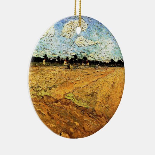 Geploegd veld (de Furrows) van Vincent van Gogh Keramisch Ornament (Rechts)
