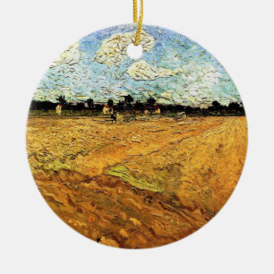 Geploegd veld (de Furrows) van Vincent van Gogh Keramisch Ornament