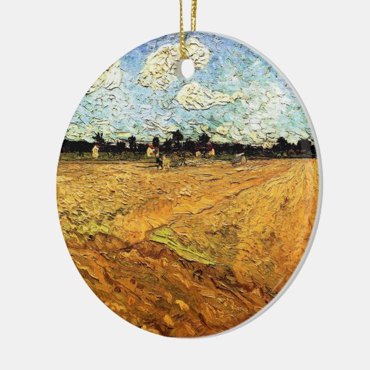 Geploegd veld (de Furrows) van Vincent van Gogh Keramisch Ornament (Links)