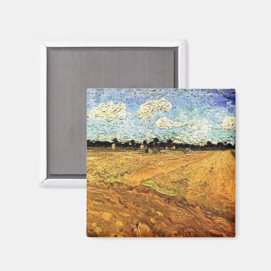 Geploegd veld (de Furrows) van Vincent van Gogh Magneet (Voorkant / Achterkant)