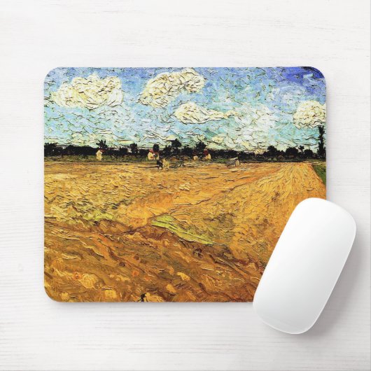 Geploegd veld (de Furrows) van Vincent van Gogh Muismat (Met muis)