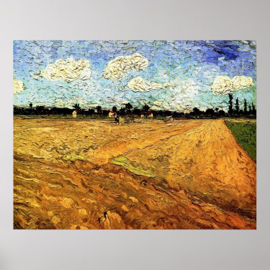 Geploegd veld (de Furrows) van Vincent van Gogh Poster (Voorkant)