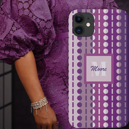 Geplooide Strepen – Licht naar Donker Paarse Ombre Case-Mate iPhone Case