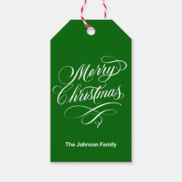 Geplorste kalligrafie Vroege kerst Cadeaulabel