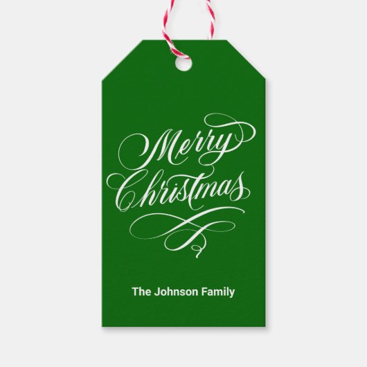 Geplorste kalligrafie Vroege kerst Cadeaulabel (Voorkant)