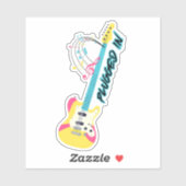 Geplugd in elektrische gitaar waterdicht sticker (Vel)