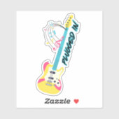 Geplugd in elektrische gitaar waterdicht sticker (Vel)