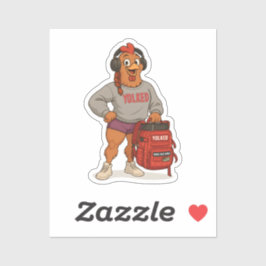 Geplukte Gymkip – Grappige Kip Fitness Workout Sticker