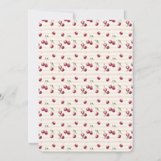 Geplukte & Perfecte Zoete Kersen Bruidsfeestje Kaart (Achterkant)